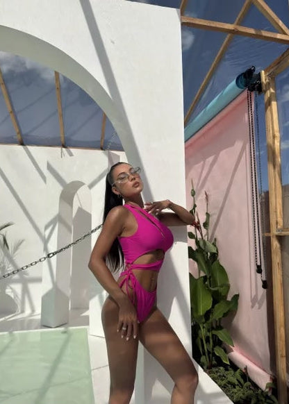 Fushia one piece swimsuit